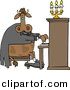 Cartoon Clipart of a Cartoon Cow Playing a Piano by Djart