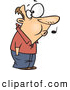 Cartoon Vector Clipart of a Caucasian Man Whistling While He Waits by Toonaday