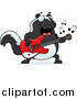 Cartoon Vector Clipart of a Chubby Musician Skunk Guitarist by Cory Thoman