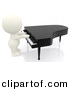 Clipart of a 3d White Guy Playing Piano by