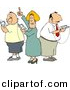 Clipart of a Cartoon People Listening to Portable Music Players by Djart