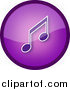 Clipart of a Shiny Round Purple Music Note Icon Button by YUHAIZAN YUNUS