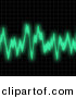 Clipart of Green Audio Waves over Black Background by Arena Creative
