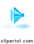 Vector Clipart of a 3d Blue Speaker and Shadow by