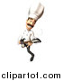 Vector Clipart of a 3d Chef Playing an Electric Guitar by