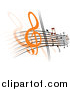 Vector Clipart of a Background of Staff and Music Notes by Vector Tradition SM