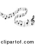 Vector Clipart of a Background of Staff and Music Notes by Vector Tradition SM