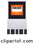 Vector Clipart of a Keyboard on Orange, Black and Gray by Eugene