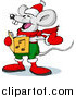 Vector Clipart of a Mouse Singing Christmas Carols on Xmas Eve by