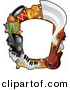 Vector Clipart of a Musical Instruments Border Frame Design by BNP Design Studio