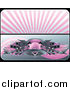 Vector Clipart of a Pink and Gray Website Banners of a Starry Burst and Guitar Disco Ball by Elena