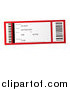 Vector Clipart of a Red and White Concert Ticket by Michaeltravers