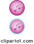 Vector Clipart of a Set of Two Purple Music Icon Buttons with Music Notes by YUHAIZAN YUNUS
