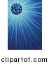 Vector Clipart of a Sparkling Blue Disco Ball Background by Dero