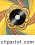 Vector Clipart of a Vinyl Record with Loops and Swirls by Elaineitalia