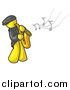 Vector Clipart of a Yellow Man Playing a Saxophone by Leo Blanchette