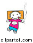 Vector Clipart of a Young Cartoon DJ Boy Listening to Music While Smoking Marijuana Joint by Pauloribau