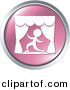 Vector Clipart of an Actor on Stage - Pink Website Button Icon by