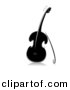 Vector Clipart of an Ornate Violin - Black and White Version by BNP Design Studio