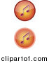 Vector Clipart of Gradient Orange Music Icons with Notes by YUHAIZAN YUNUS