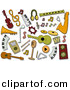 Vector Clipart of Music Instrument Icons - Digital Collage by BNP Design Studio