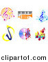 Vector Clipart of Music Notes, Instruments, and CDs by Vector Tradition SM