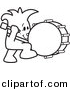 Vector of a Cartoon Dude Beating a Drum While Marching Forward by Mascot Junction