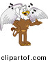 Vector of a Cartoon Griffin School Singing by Mascot Junction