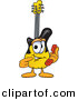 Vector of a Cartoon Guitar Holding a Telephone by Mascot Junction