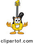 Vector of a Cartoon Guitar with Welcoming Open Arms by Mascot Junction