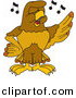 Vector of a Cartoon Hawk Singing in Chorus by Mascot Junction