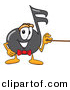 Vector of a Cartoon Music Note Holding a Pointer Stick by Mascot Junction