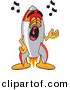Vector of a Cartoon Rocket Singing by Mascot Junction