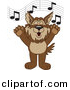 Vector of a Cartoon Wolf School Singing by Toons4Biz