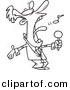 Vector of Cartoon Man Belting out the National Anthem - Coloring Page Outline by Toonaday