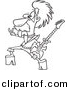 Vector of Cartoon Nerdy Guitarist - Coloring Page Outline by Toonaday