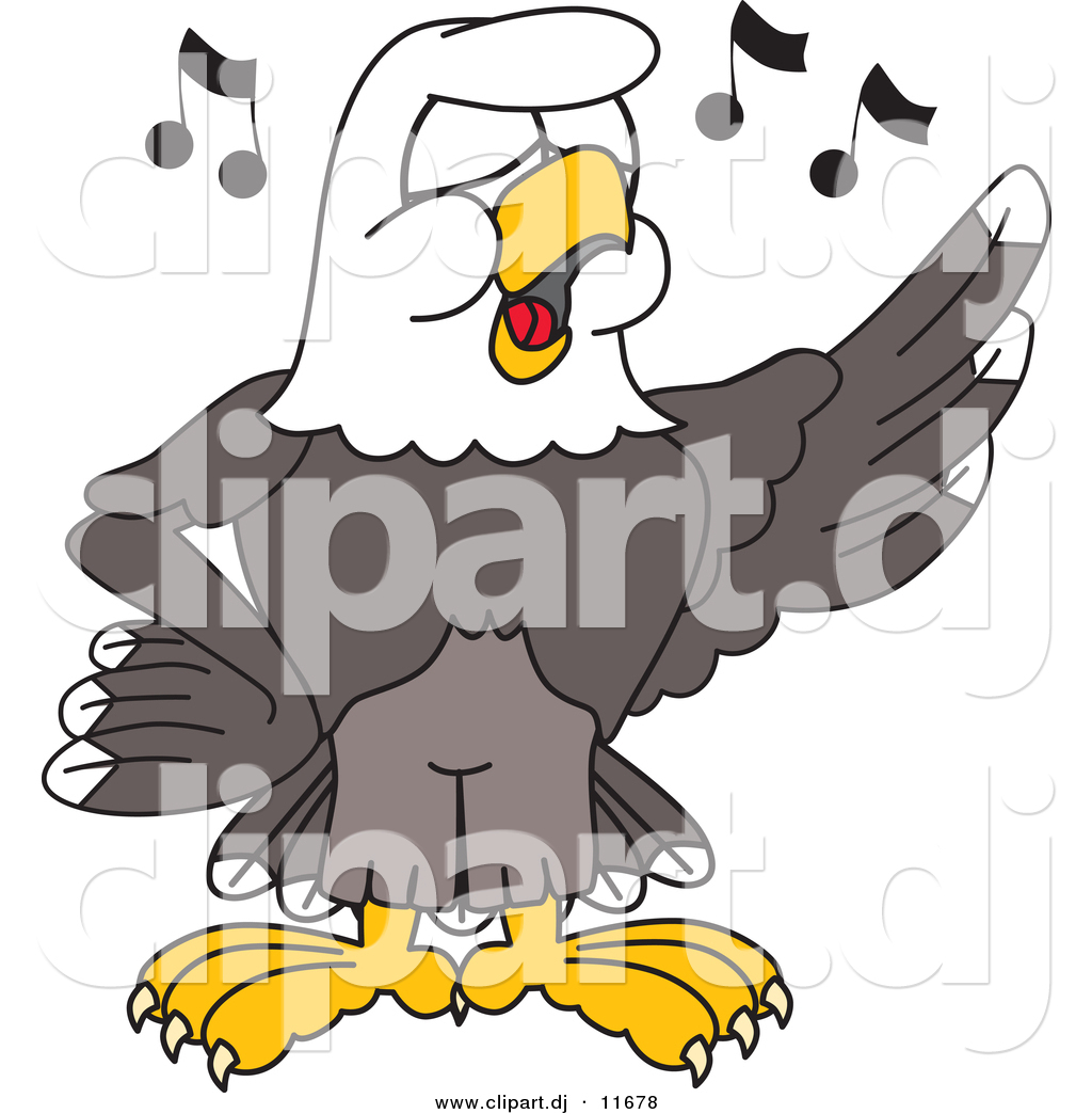 Vector of a Cartoon Bald Eagle Singing in Choir by Toons4Biz - #11678