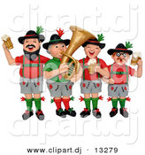 3d Clipart of a Cartoon German Oktoberfest Band by