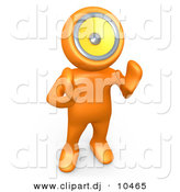 August 20th, 2012: 3d Clipart of a Cartoon Orange Man with Loud Speaker Head Hollering out by