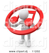 August 20th, 2012: 3d Clipart of a White Man Carrying Red Music Note Icon over His Shoulders by