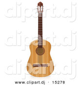 3d Clipart of an Acoustic Guitar by