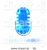 3d Vector Clipart of a Blue Floating Mic by