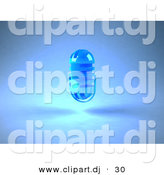 3d Vector Clipart of a Blue Floating Microphone by