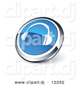 3D Vector Clipart of a Blue Headphones Icon by Beboy