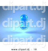 3d Vector Clipart of a Floating Microphone Against Blue Background by