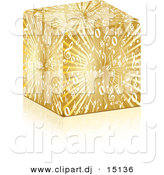 3d Vector Clipart of a Golden Music Box by Andrei Marincas