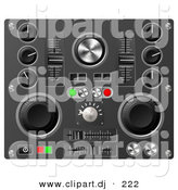 3d Vector Clipart of a Knobs, Switches, and Dials on a Soundboard by AtStockIllustration