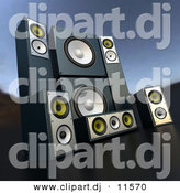 August 22nd, 2012: 3d Vector Clipart of a Sound System Speaker Set by