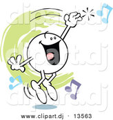 April 11th, 2016: Cartoon Vector Clipart of a Moodie Character Singing and Hitting a High Note by Johnny Sajem