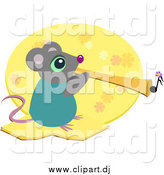 November 27th, 2014: Cartoon Vector Clipart of a Mouse Playing a Horn by